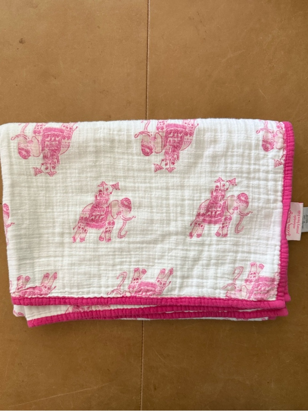 Pottery Barn Lilly Pulitzer Organic Cotton Elephant Blanket - Picture 3 of 5